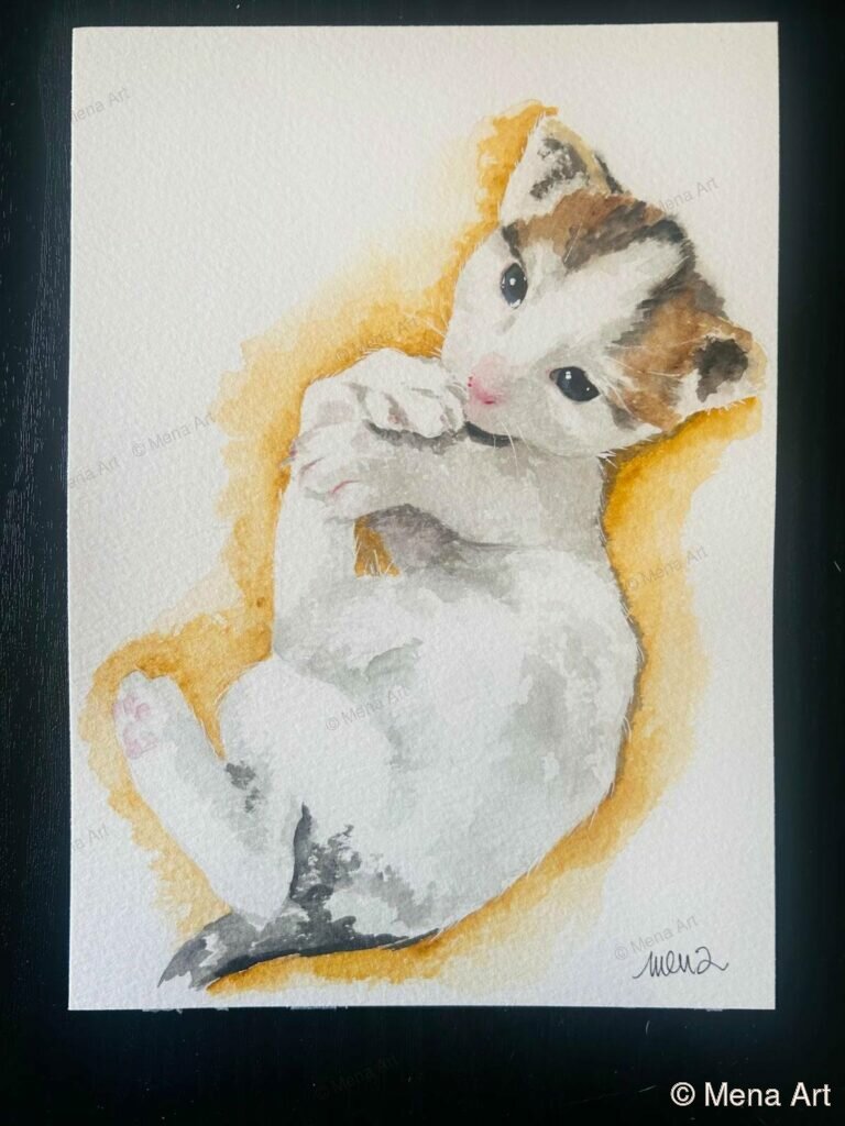 Chaton - portrait aquarelle