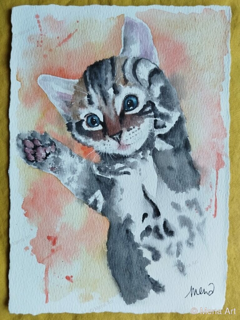 pattes en l'air - portrait aquarelle